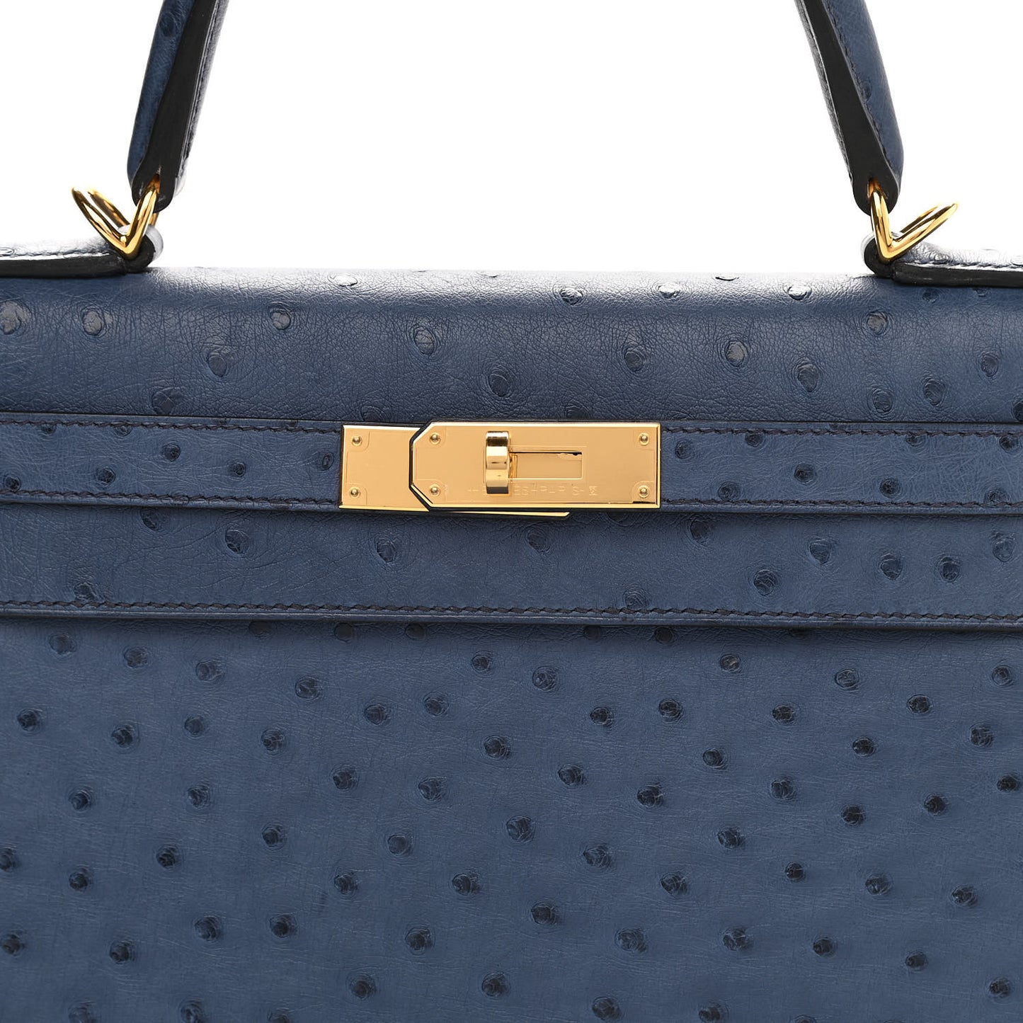 Ostrich Kelly Sellier 28 Bleu Roi