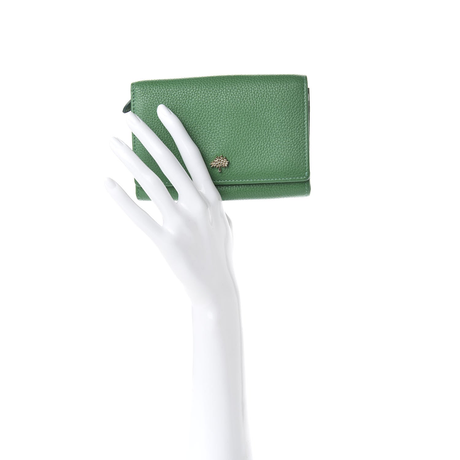 Mulberry Small Classic Grain Tree French Purse Wallet Green 2 of 9