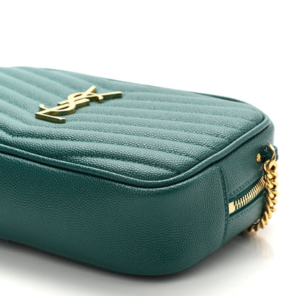 Saint Laurent Grain De Poudre Matelasse Monogram Mini Lou Camera Bag Brilliant Grass 8 of 8