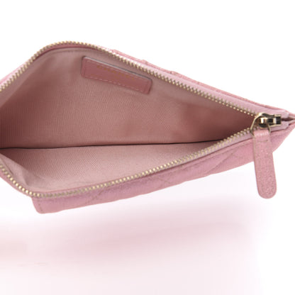 Chanel Iridescent Caviar Quilted Classic Flat Wallet Pouch Pink 5 of 8