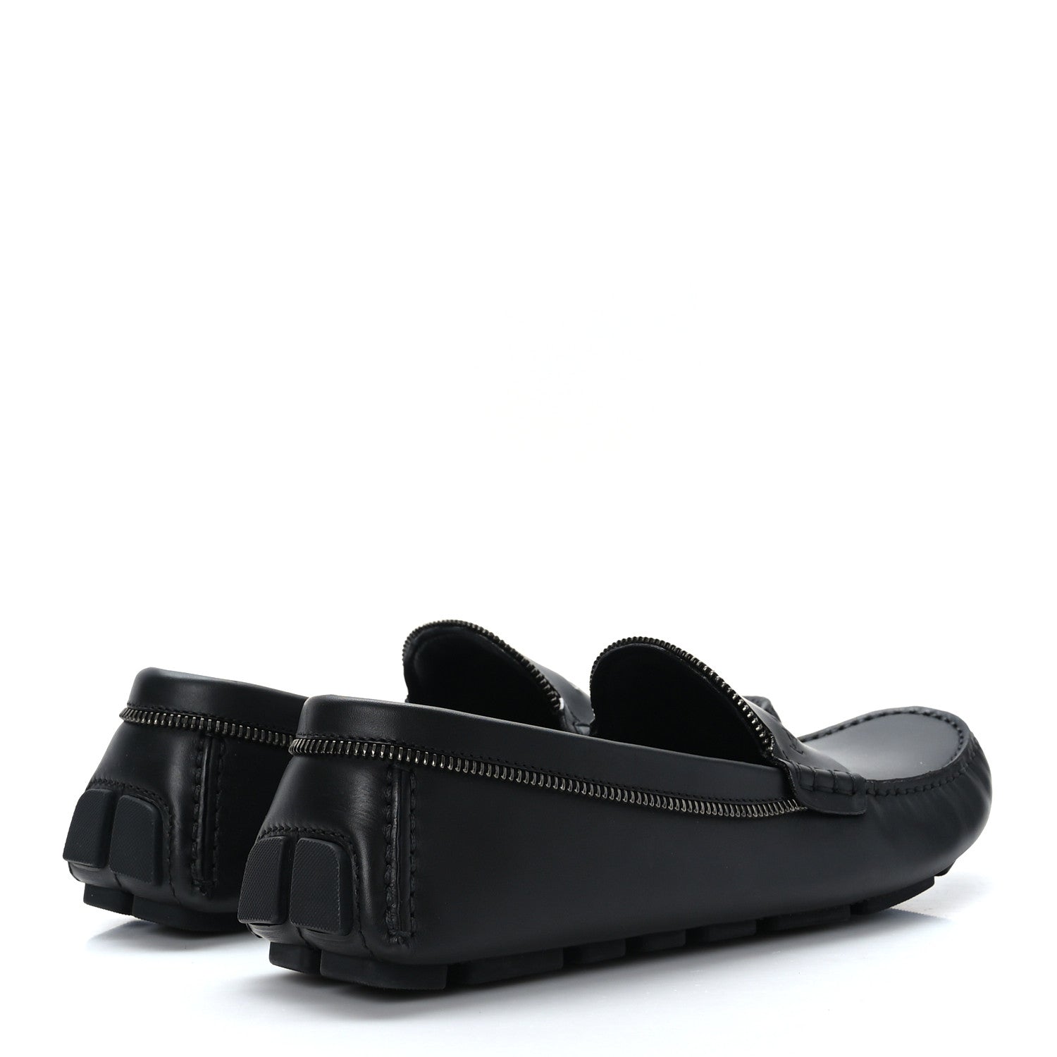 Louis Vuitton Calfskin Mens Shade Car Loafers 8 Black 4 of 8