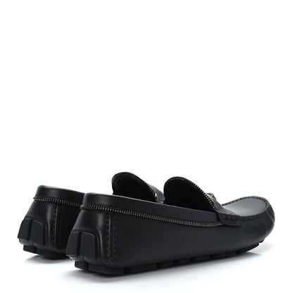 Louis Vuitton Calfskin Mens Shade Car Loafers 8 Black 4 of 8