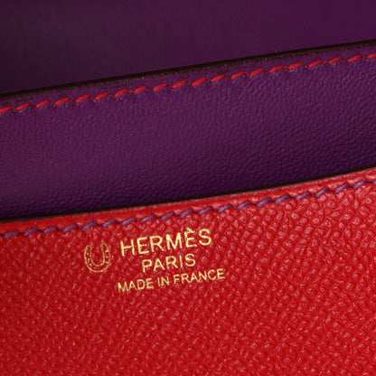 Hermes Epsom Horseshoe Verso Constance 24 Rouge Casaque Anemone 6 of 11