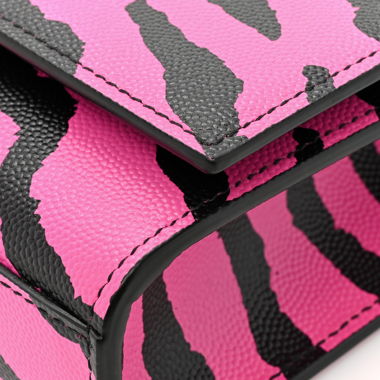 Grain De Poudre Zebra Print Small Monogram Kate Satchel Fuxia Black