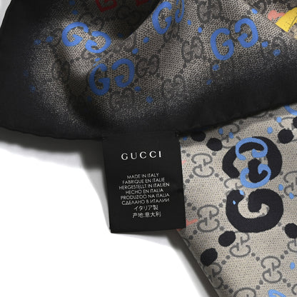 Gucci Silk Twill GG Monogram Life is Gucci Square Scarf Multicolor 2 of 3