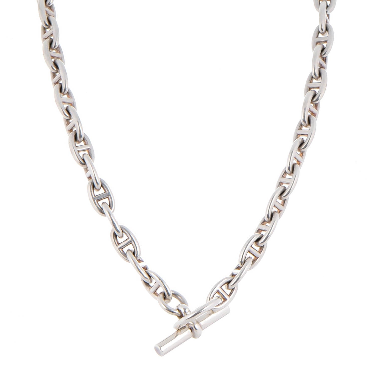 Hermes Sterling Silver Chaine D'Ancre Necklace PM 1 of 6