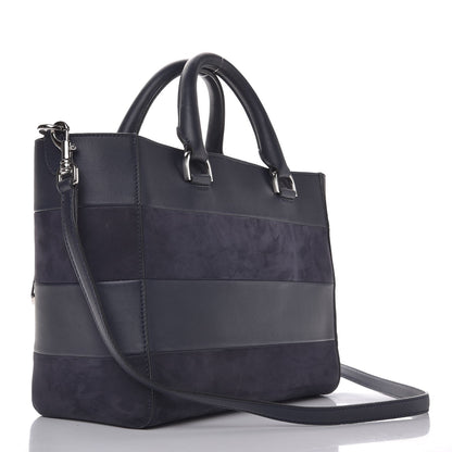 Mulberry Silky Calf Nubuck Stripe Small Willow Tote Midnight Blue 3 of 10