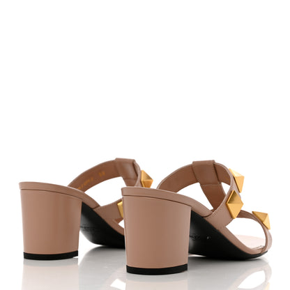 Valentino Garavani Calfskin Roman Stud 60mm Slide Sandals 38 Rose Cannelle 4 of 11