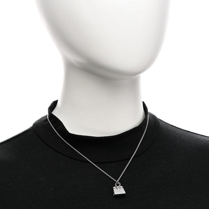 Hermes 18K White Gold Diamond Birkin Amulettes Pendant Necklace 2 of 6