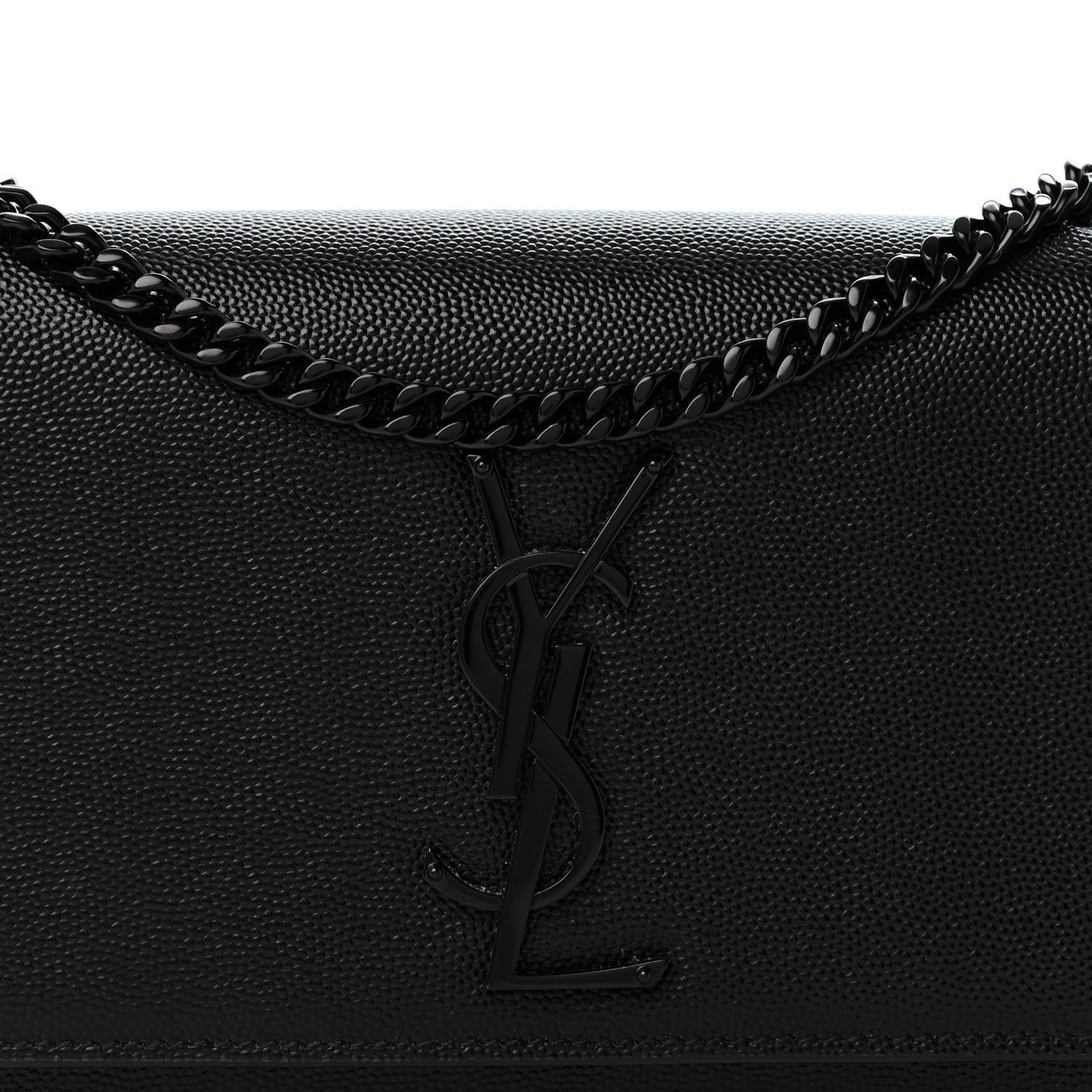 Saint Laurent Grain De Poudre Small Monogram Monochrome Kate Satchel Black 8 of 12