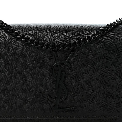 Saint Laurent Grain De Poudre Small Monogram Monochrome Kate Satchel Black 8 of 12