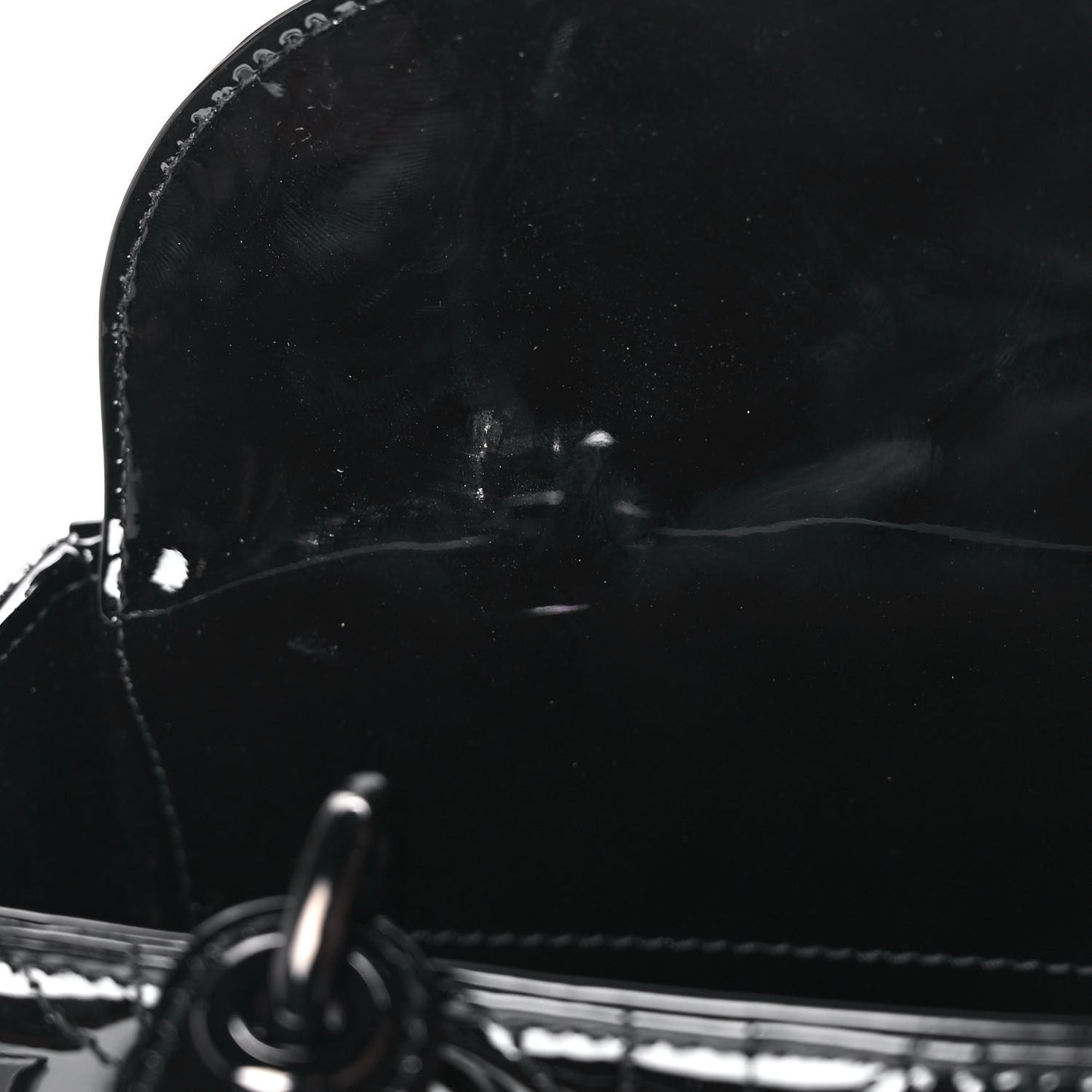 Patent Cannage Small Lady Dior Black