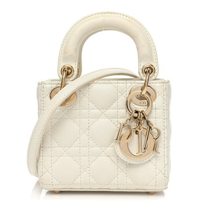Christian Dior Lambskin Cannage Micro Lady Dior White 1 of 19
