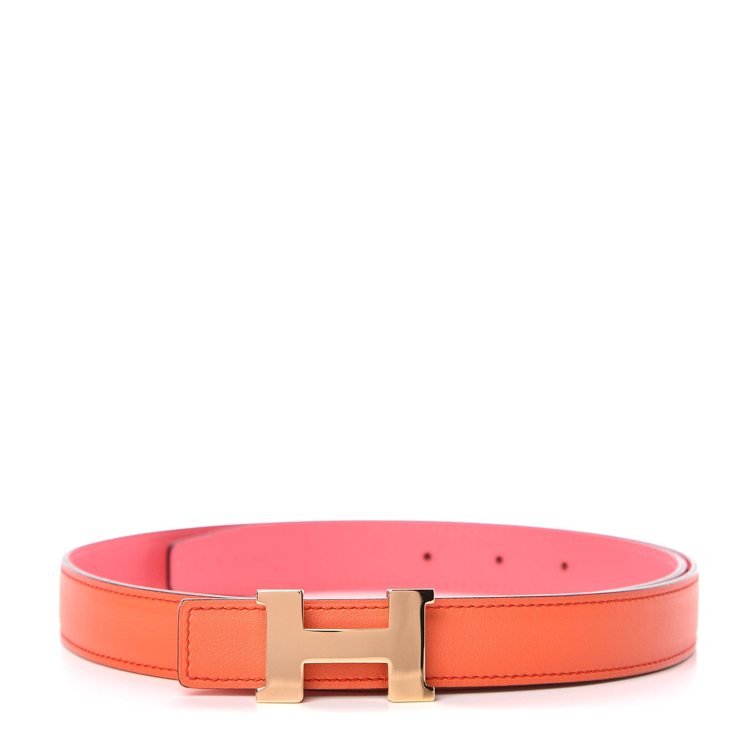Hermes Swift Epsom 24mm Mini Constance H Belt 85 Orange Poppy Rose Azalee 1 of 7