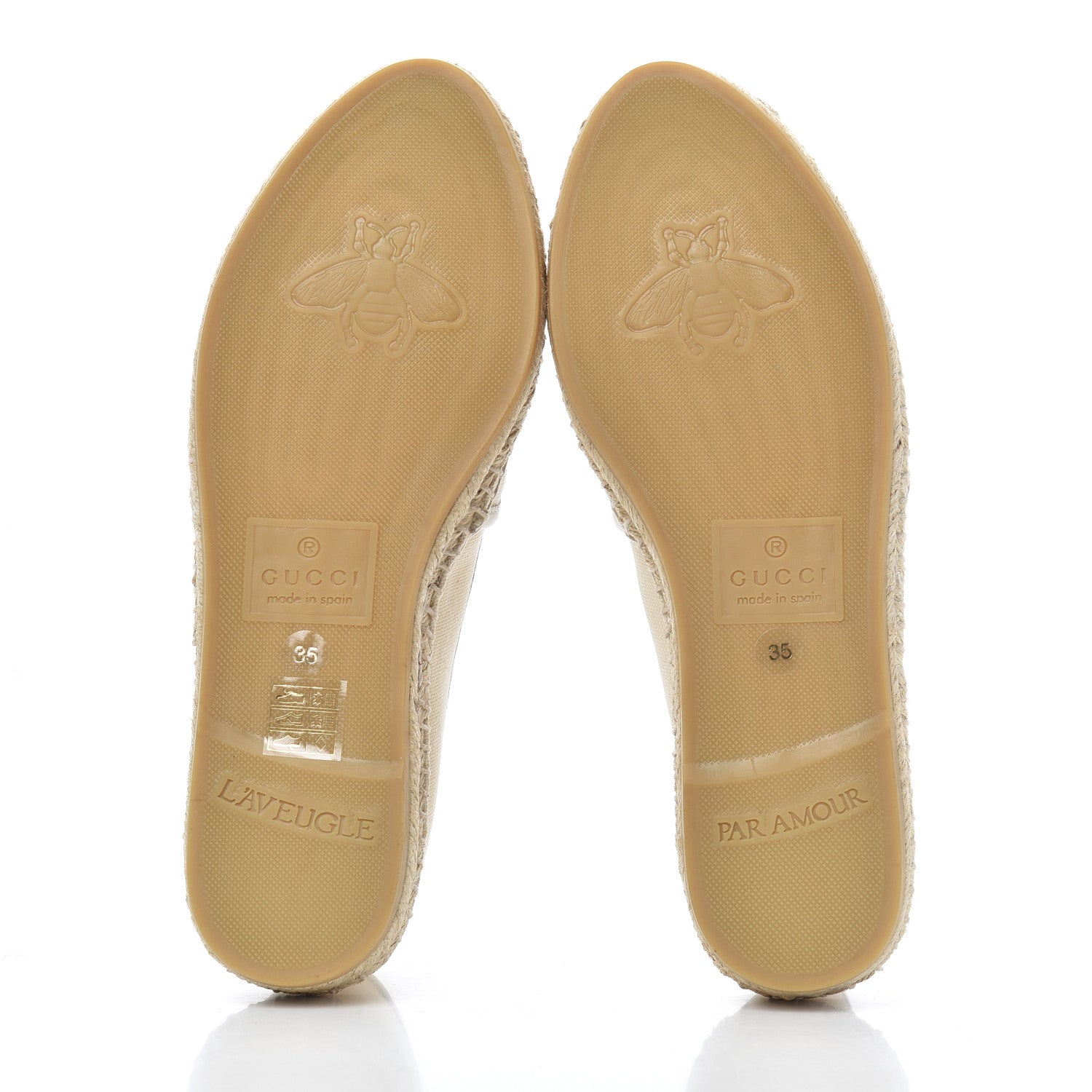Gucci Canvas Logo Espadrilles 35 Greggio White 5 of 10