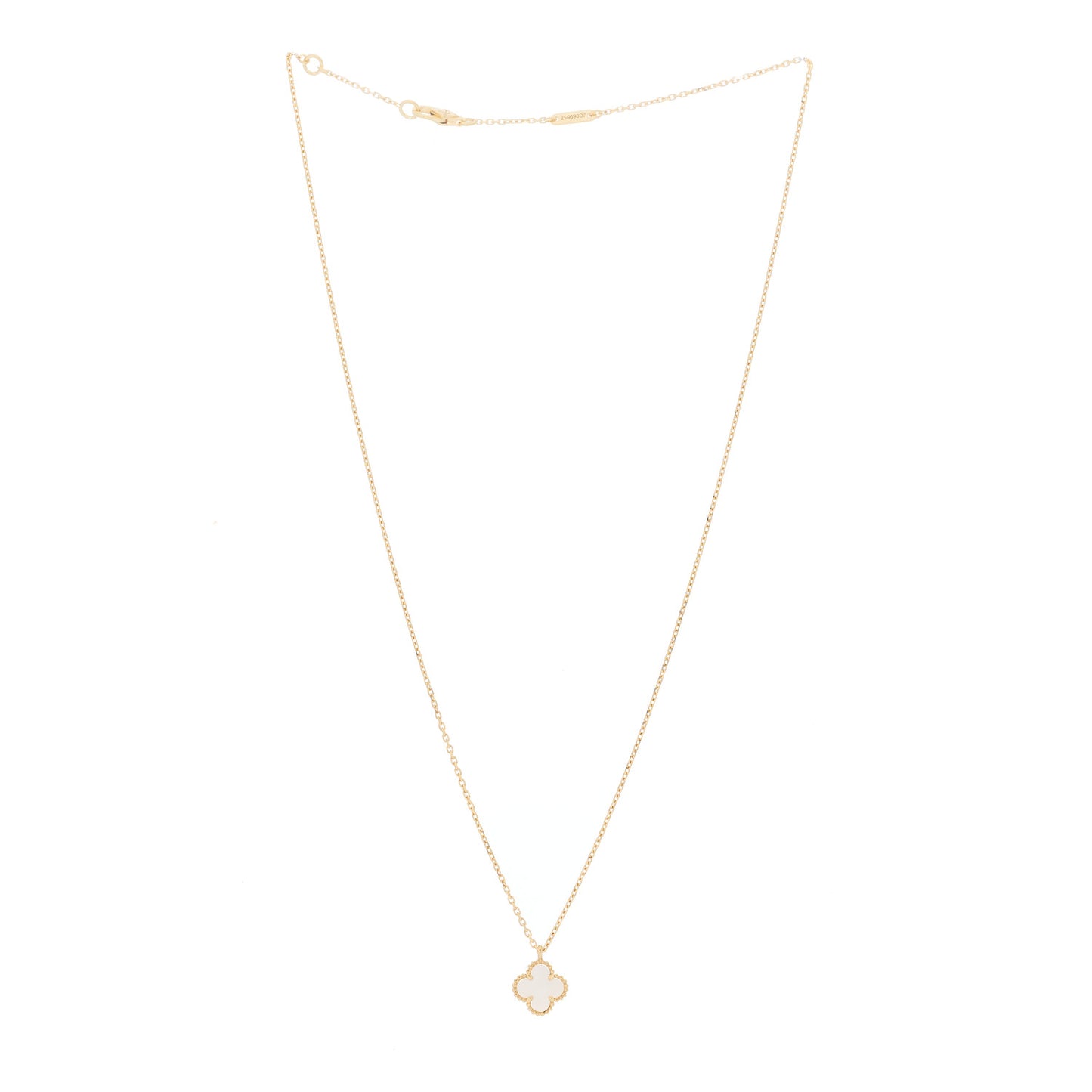 18K Yellow Gold Mother of Pearl Sweet Alhambra Pendant Necklace