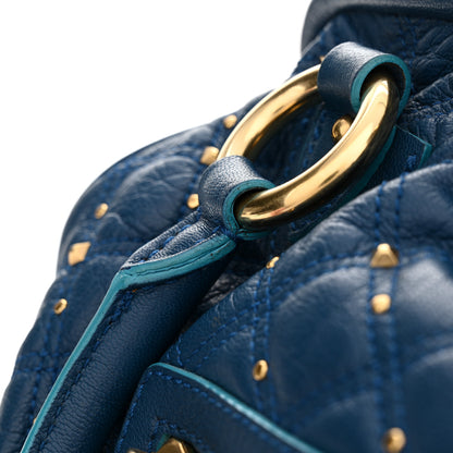 Marc Jacobs Calfskin Quilted Studded Stam Blue 20 of 20