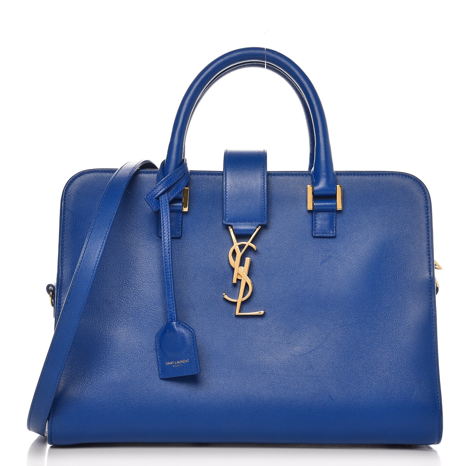 Saint Laurent Calfskin Small Monogram Cabas Blue Majorelle 1 of 11