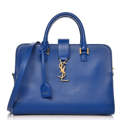 Saint Laurent Calfskin Small Monogram Cabas Blue Majorelle 1 of 11