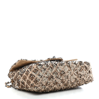 Chanel Sequin Quilted Medium Single Flap Gold 4 of 9