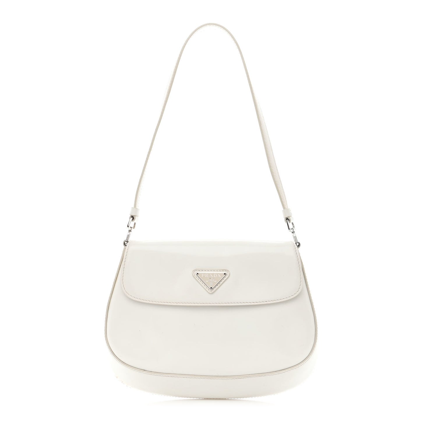 Spazzolato Cleo Flap Shoulder Bag White