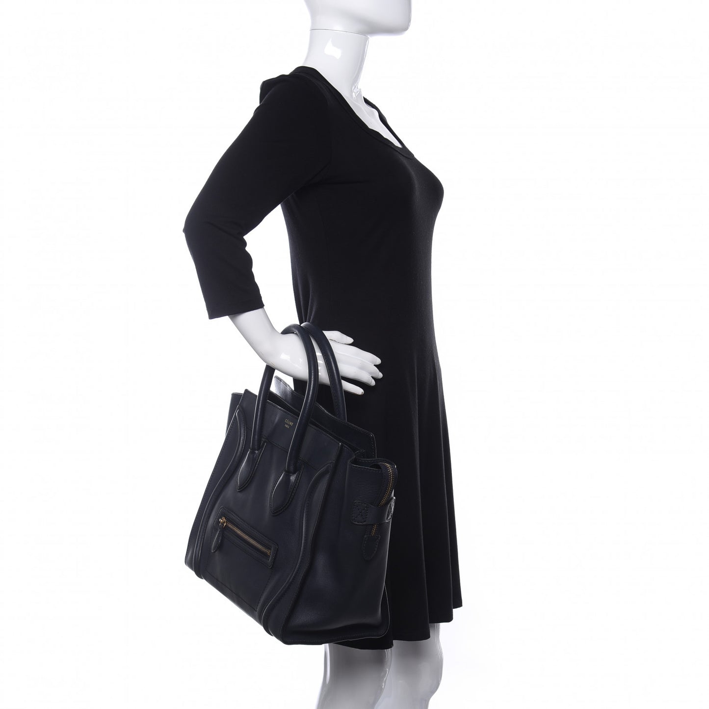 Smooth Calfskin Mini Luggage Navy Blue