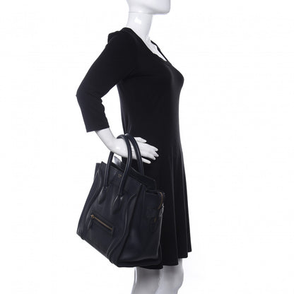 Celine Smooth Calfskin Mini Luggage Navy Blue 2 of 10