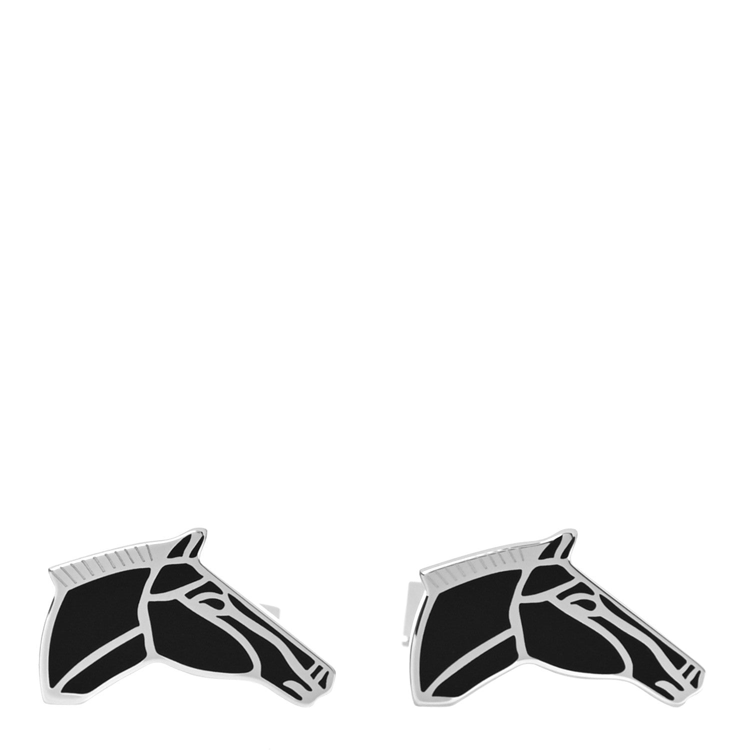 Hermes Palladium Lacquered Jolly Jumper Cufflinks Black 1 of 8