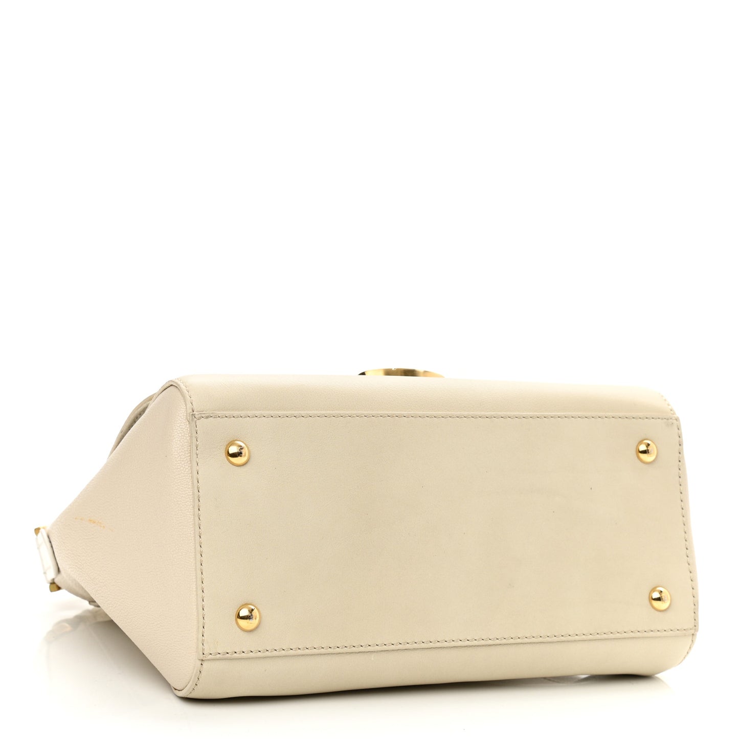 Calfskin Colorblock Anna Shoulder Bag Beige