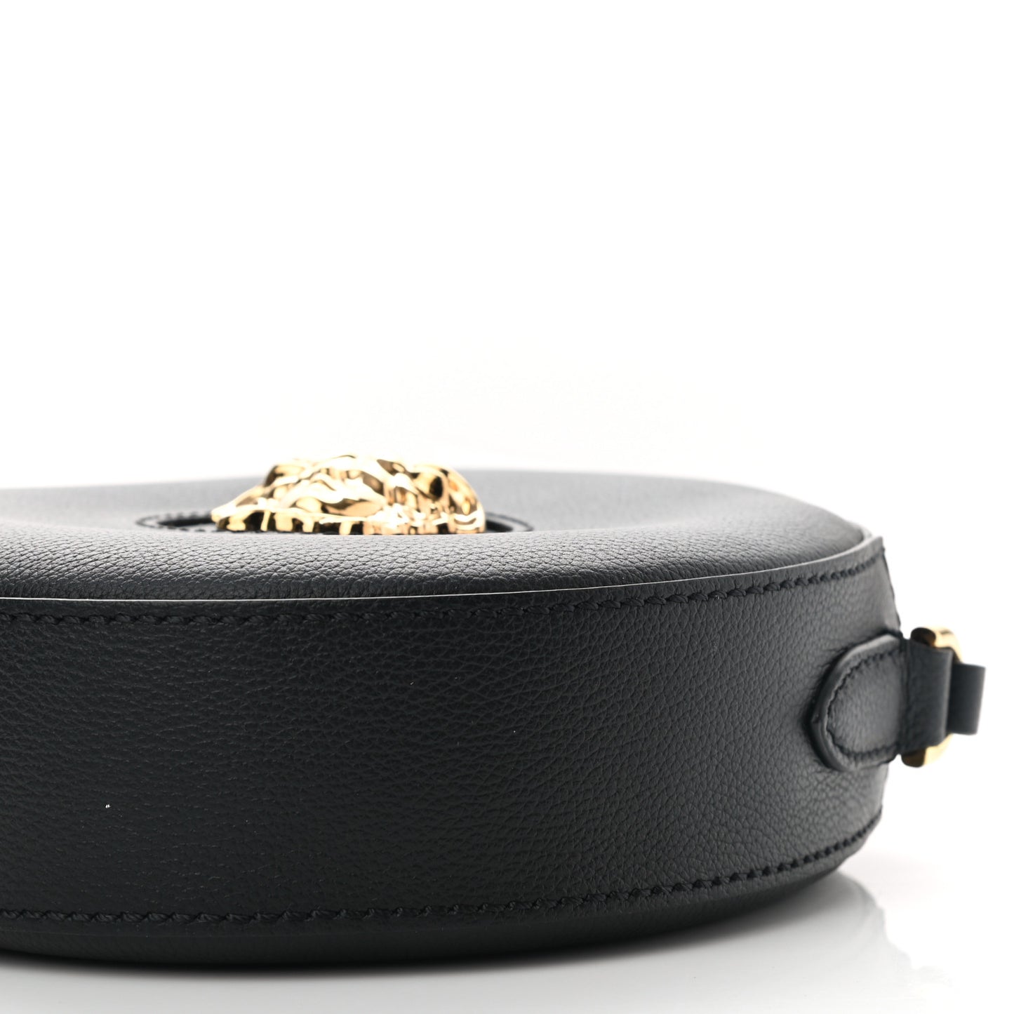 Calfskin La Medusa Round Camera Bag Black