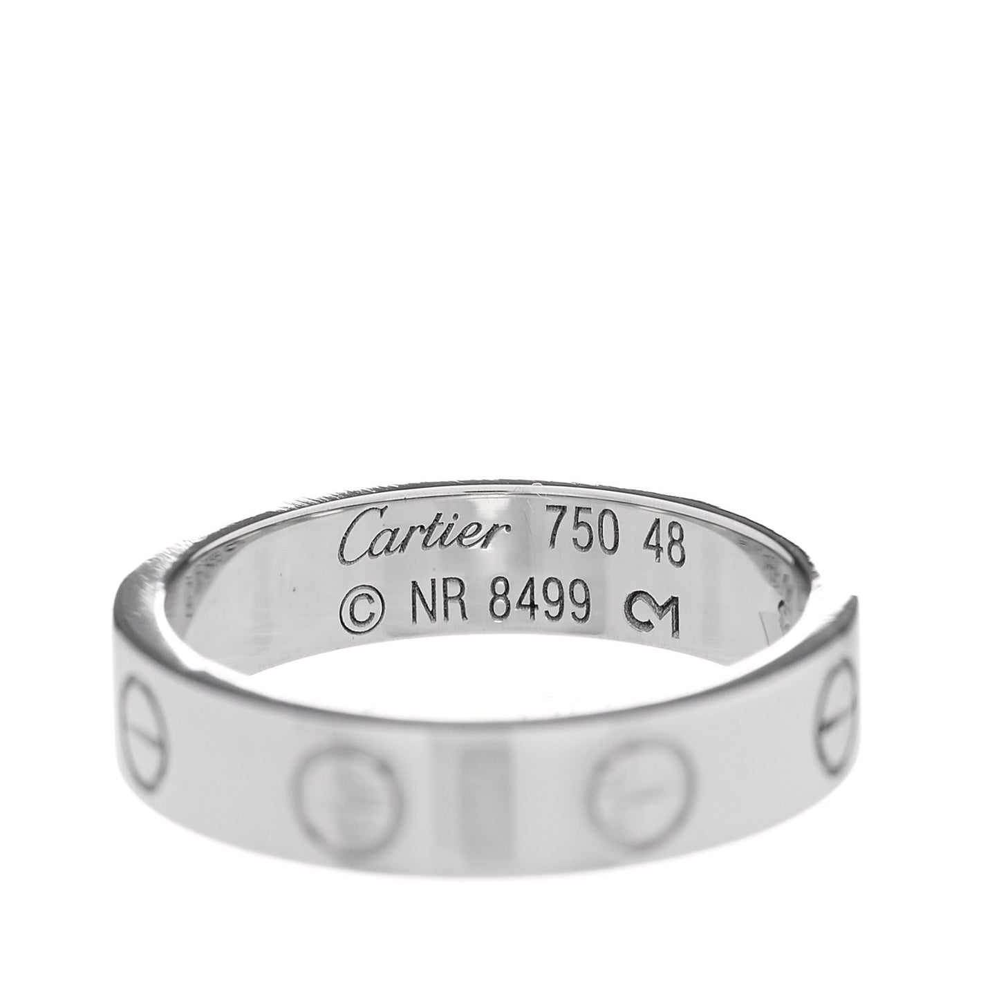 18K White Gold Diamond 4mm LOVE Wedding Band Ring 48 4.5