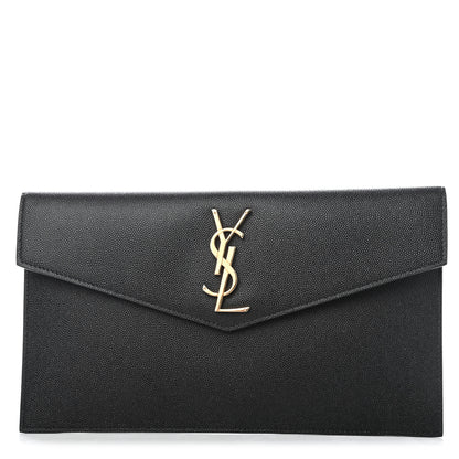 Saint Laurent Grain De Poudre Uptown Pouch Black 1 of 4