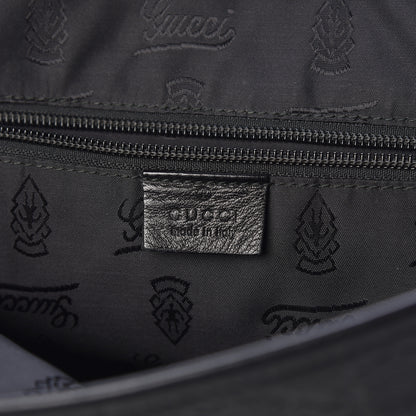 Gucci Guccissima Medium Flap Messenger Bag Black 6 of 10