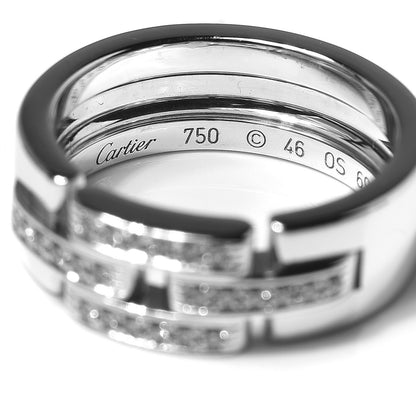 Cartier 18K White Gold Diamond Maillon Panthere Band Ring 46 3.75 4 of 6