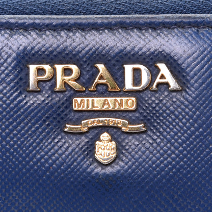 Prada Saffiano Metal Zip Around Wallet Bleuette 5 of 7