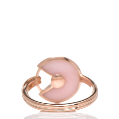 Cartier 18K Pink Gold Diamond Pink Opal Amulette de Cartier Ring 46 3.75 4 of 7