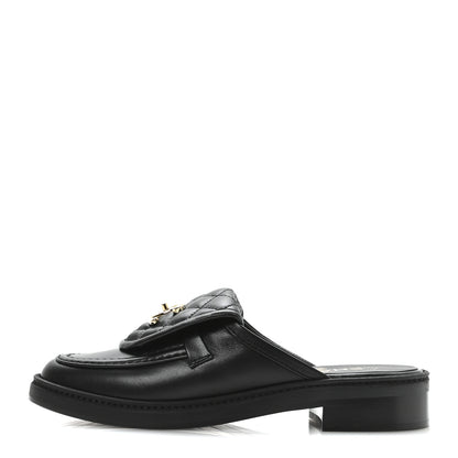 Chanel Lambskin Quilted CC Turnlock Mules 36.5 Black 1 of 9