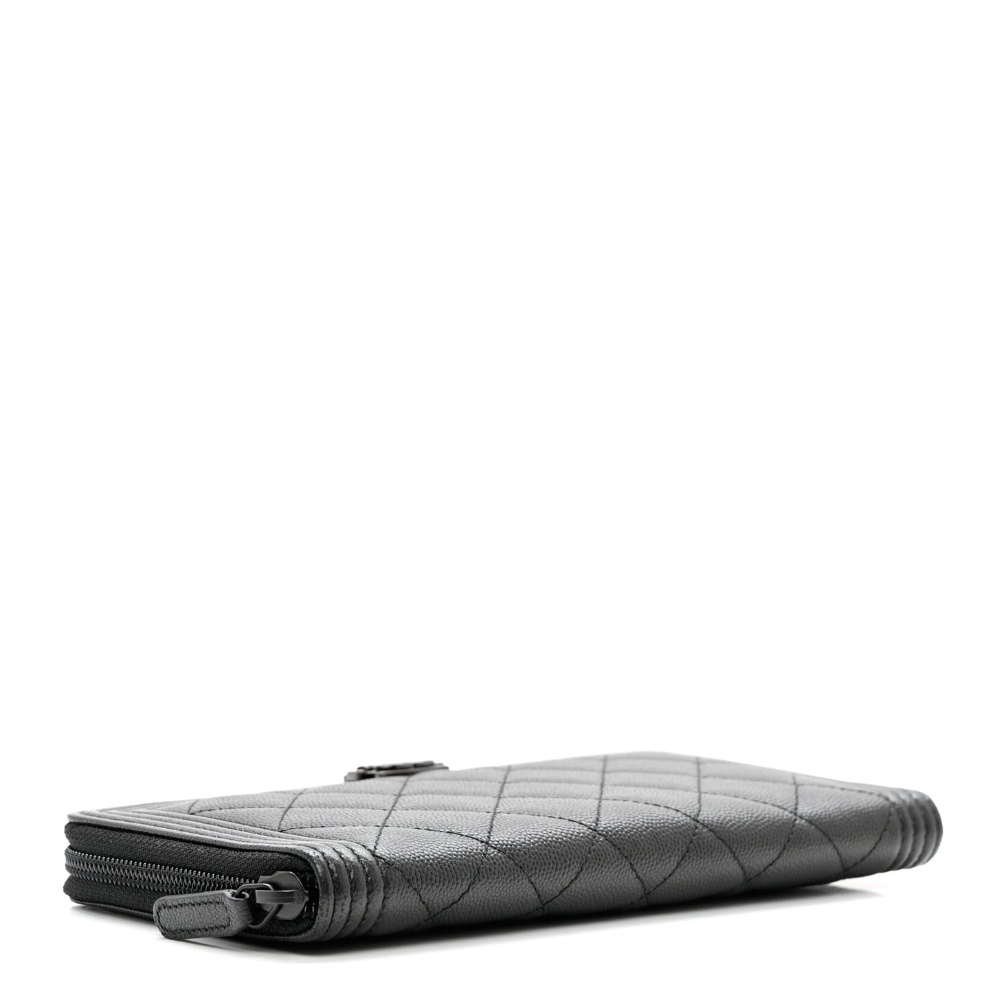 Caviar Quilted Boy Zip Around Organizer Wallet So Black
