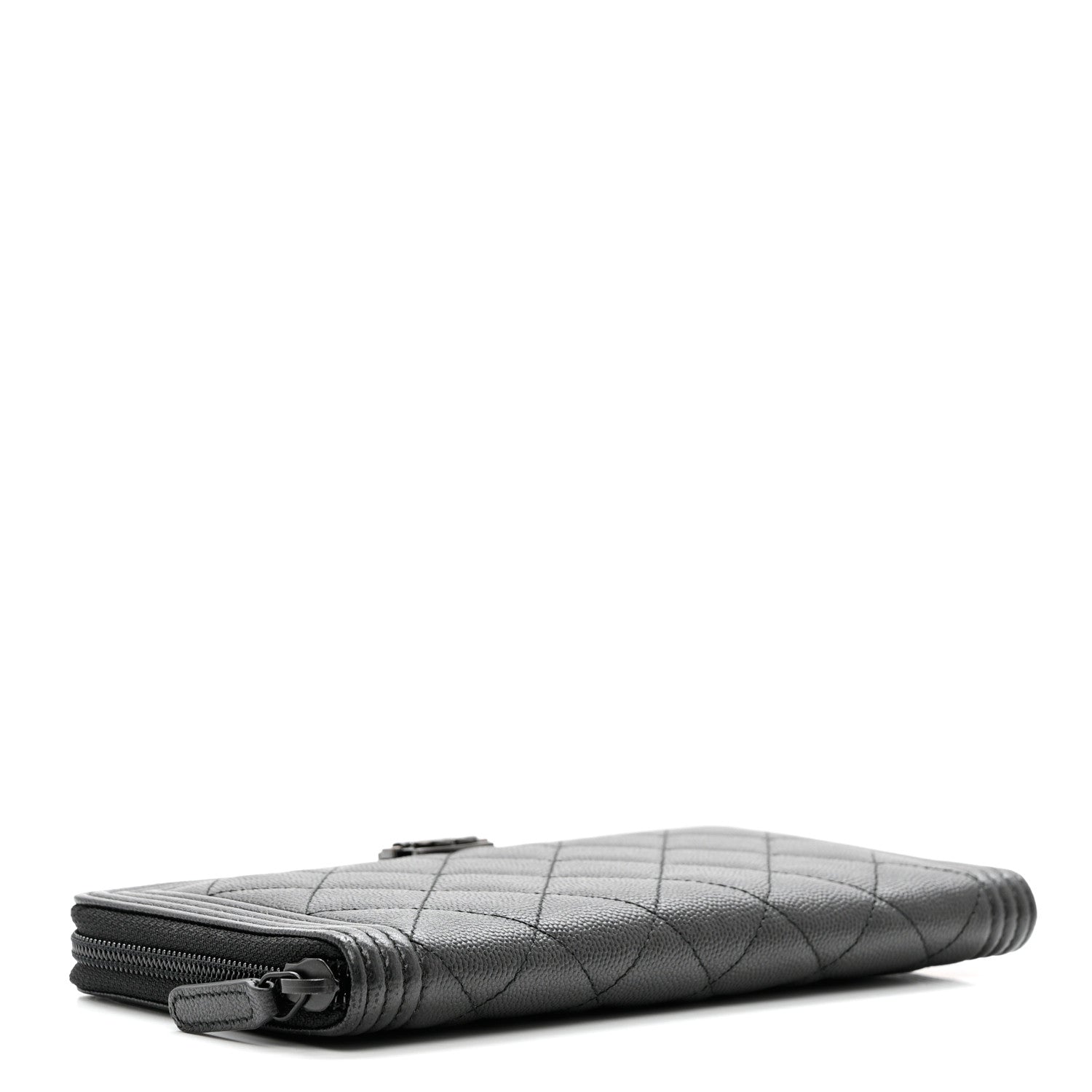 Chanel Caviar Quilted Boy Zip Around Organizer Wallet So Black 4 of 8