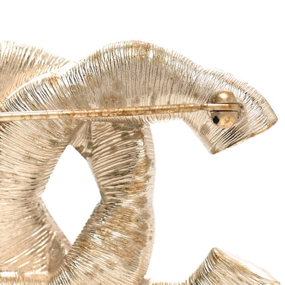 Chanel Crystal Twisted CC Brooch Gold Pale Pink 5 of 5