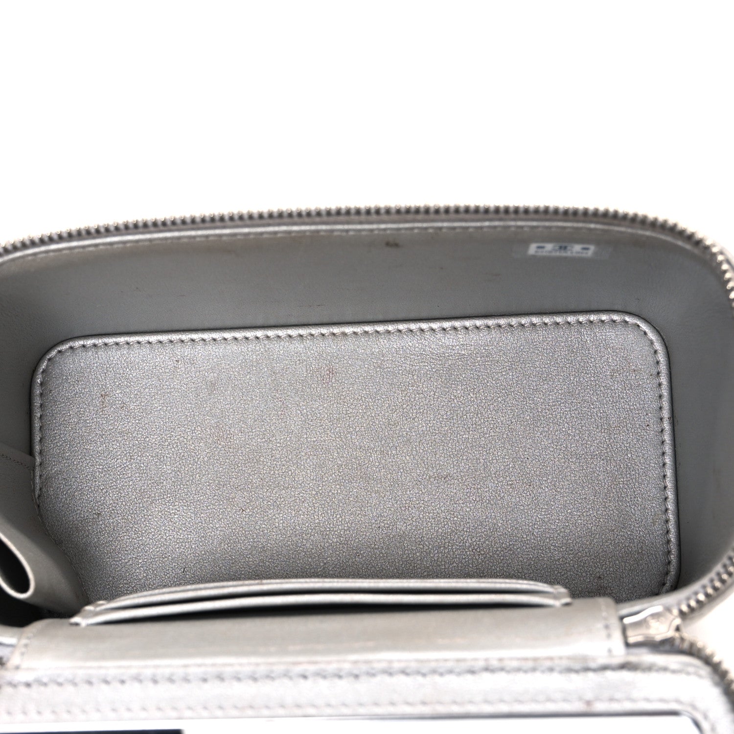 Chanel Metallic Lambskin Quilted Small CC Dynasty Vanity Case With Chain Silver 5 of 16