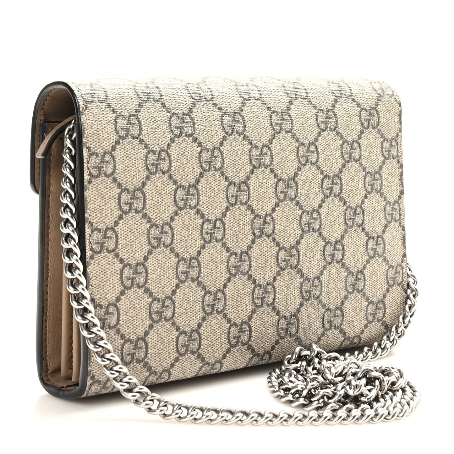 GG Supreme Monogram Mini Dionysus Chain Wallet Beige Taupe