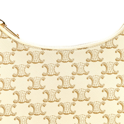 Celine Canvas Calfskin Ava Triomphe Shoulder Bag White 6 of 8