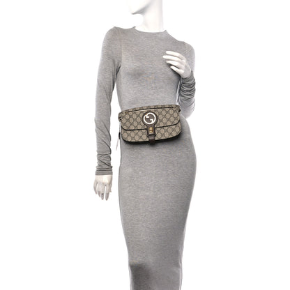Gucci GG Supreme Monogram Textured Dollar Calfskin Blondie Belt Bag Beige Ebony New Acero 2 of 14