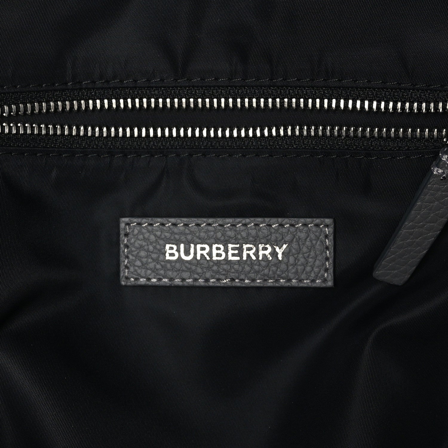 Burberry Calfskin Logo Embossed Backpack Charcoal Grey 6 of 9