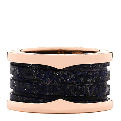 Bulgari 18K Rose Gold Lapis Lazuli B.Zero1 Four-Band Ring 53 6.25 1 of 5
