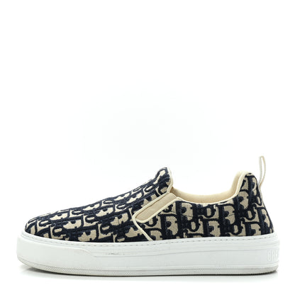 Christian Dior Canvas Oblique Embroidered Womens Solar Slip On Sneakers 41 Deep Blue 1 of 10