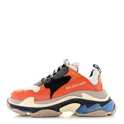 Balenciaga Mesh Nubuck Womens Triple S Sneakers 36 Orange Gris Black 1 of 8