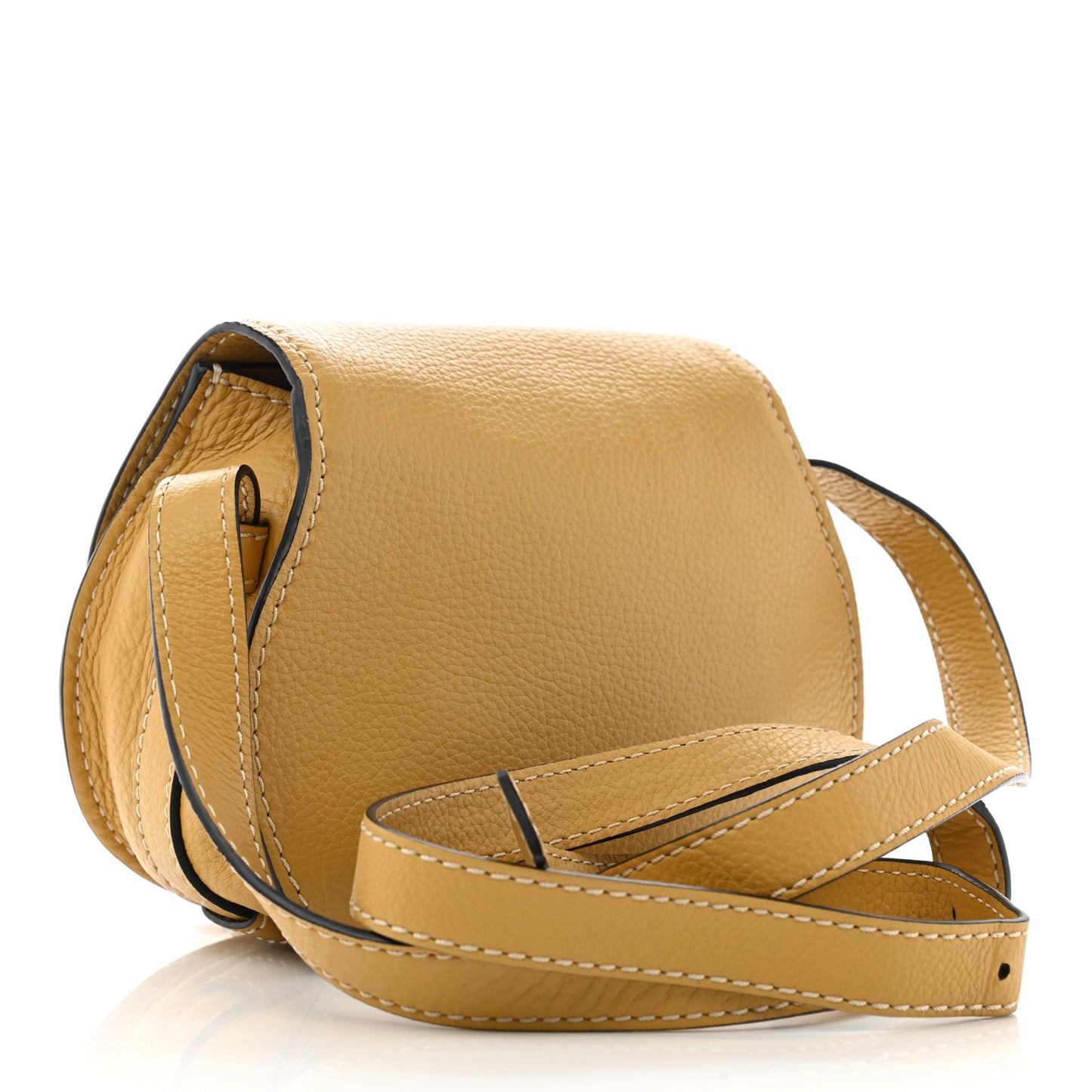 Calfskin Mini Marcie Round Crossbody Bag Dusty Yellow