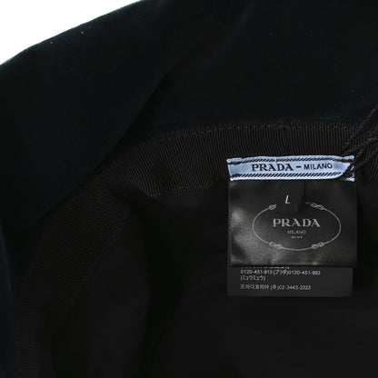 Prada Velvet Triangle Womens Bucket Hat L Petrolio 8 of 10